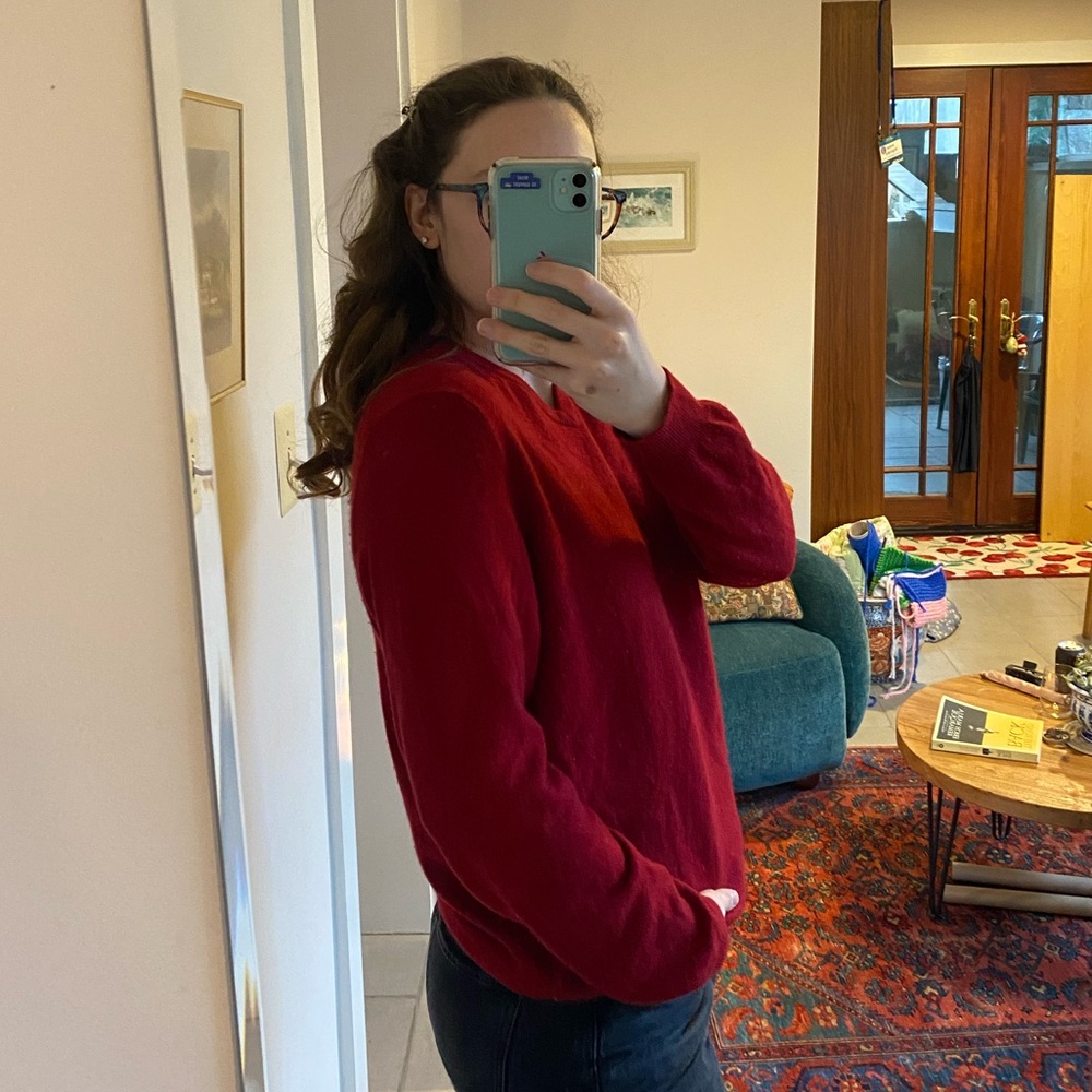 Club Room Women's Vibrant Red Crew Neck Sweater